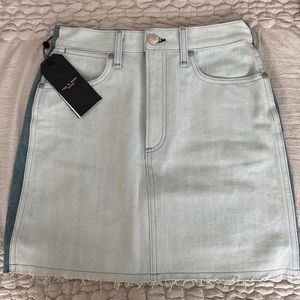 NWT Rag & Bone denim mini skirt duo tone